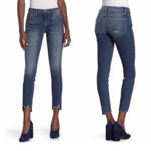 FRAME Le Skinny De Jeanne Loren Jeans Women’s Sz 27 Front Chew Raw Hem Denim